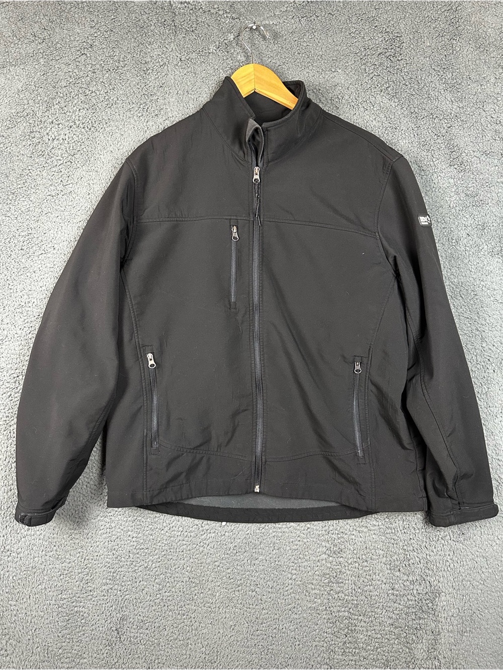 Dri Duck DDX Mens Black Softshell Jacket Full Zip Water Resistant Size L Flaw